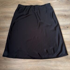Nordstrom Rack Classic Black Satin A-Line Skirt